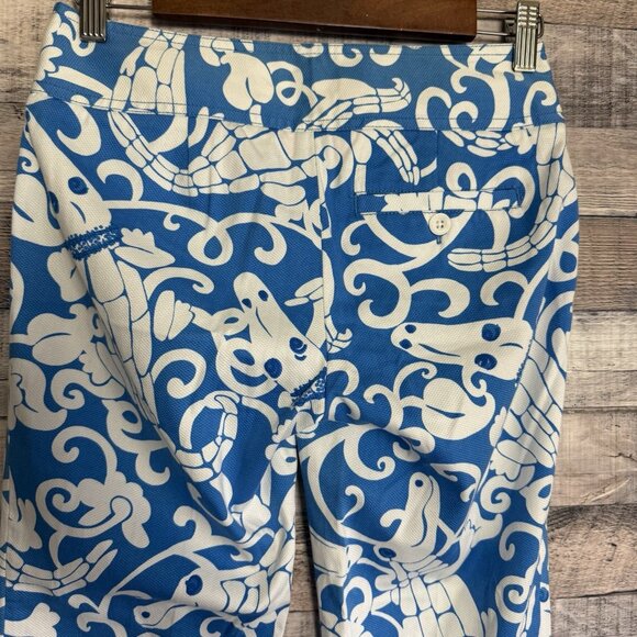 Lilly Pulitzer Womens 0 Bailey Capri Coastal Blue Gabby Alligator Print NWT - Picture 4 of 11